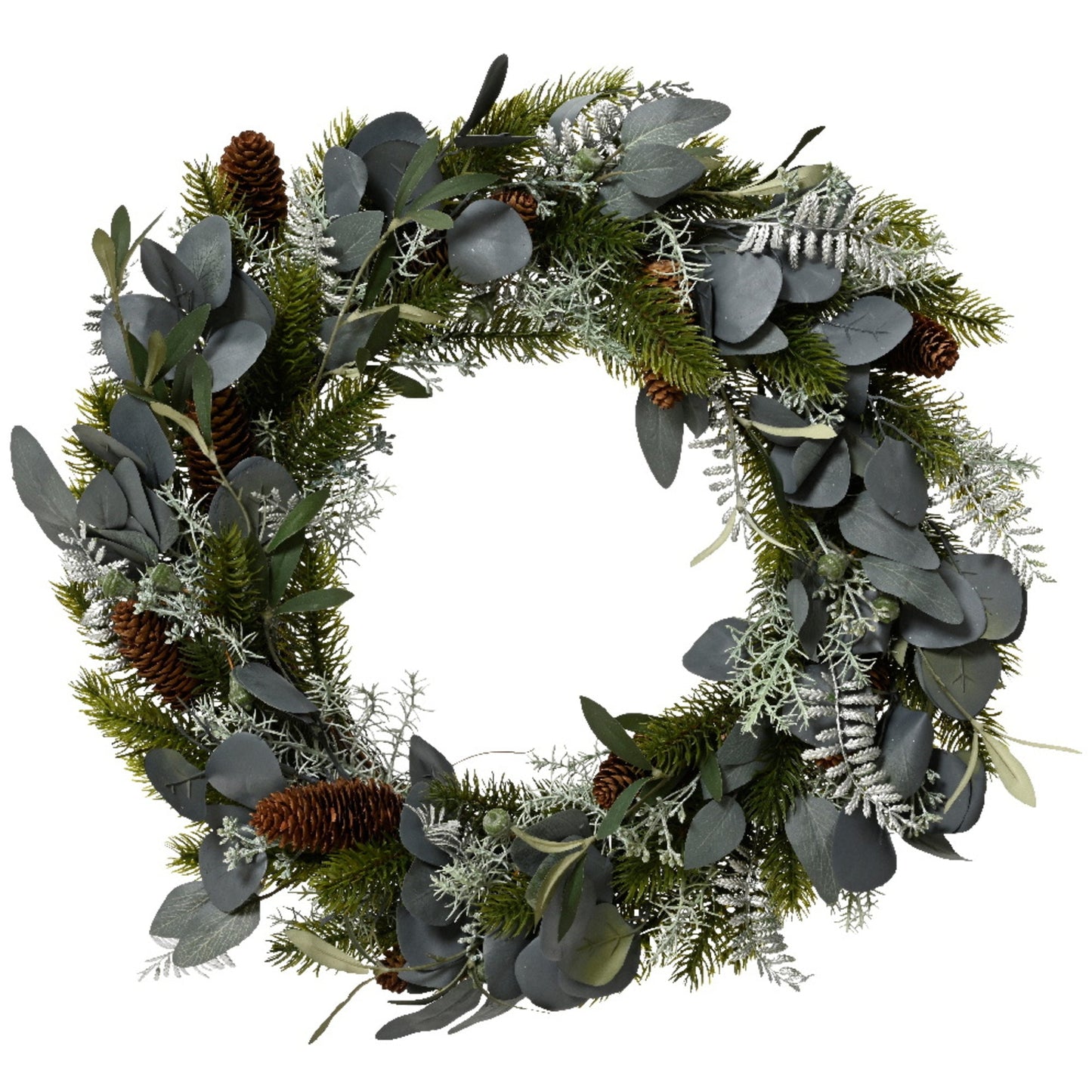 EVERLANDS Weihnachtskranz Modern 40 x 8 cm (Ø x H) PVC grün/silber