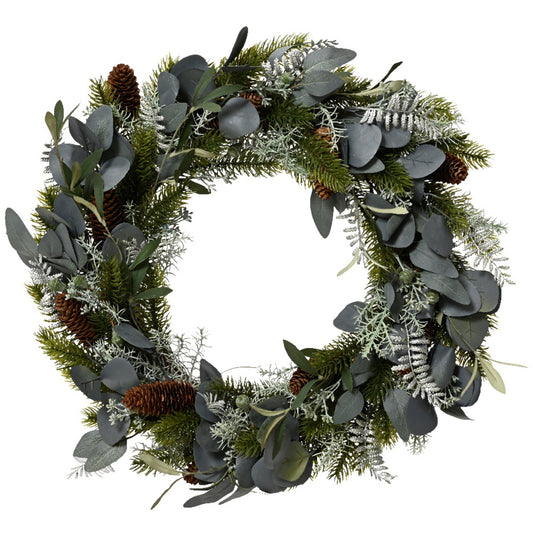 EVERLANDS Weihnachtskranz Modern 40 x 8 cm (Ø x H) PVC grün/silber