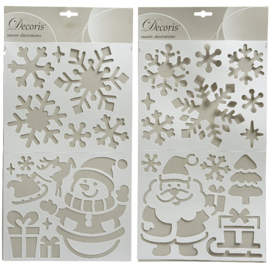 DECORIS Motivschablone 24,5 x 47,5 cm (B x H) Schneemann, Santa Plastik 2 St./Pack.