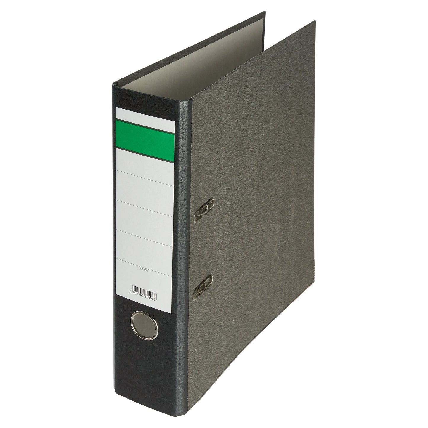 Centra Ordner Neutral 80mm DIN A4 Rückenschild: geklebt mit Schlitzen Werkstoff: Pappe Material außen: Papier Material innen: Papier schwarz