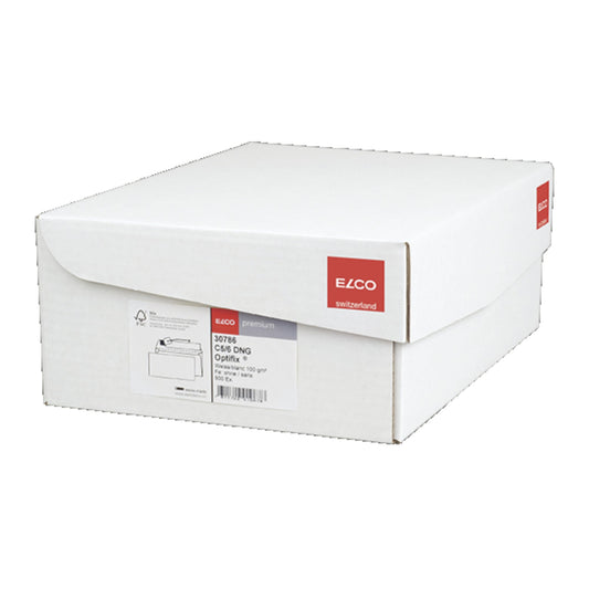 ELCO Briefumschlag Premium DIN C6/C5 229 x 114 mm (B x H) mit Haftklebung ohne Fenster 100g/m² hochweiß 500 St./Pack.