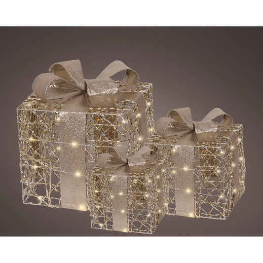 LUMINEO Lichtfigur Geschenkschachtel Innenbereich 25 x 30 x 25 cm (B x H x T) LED 30 LEDs Batterie