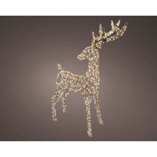 LUMINEO Lichtfigur Rentier Außenbereich 65 x 130 x 18 cm (B x H x T) LED 960 LEDs Netzbetrieb