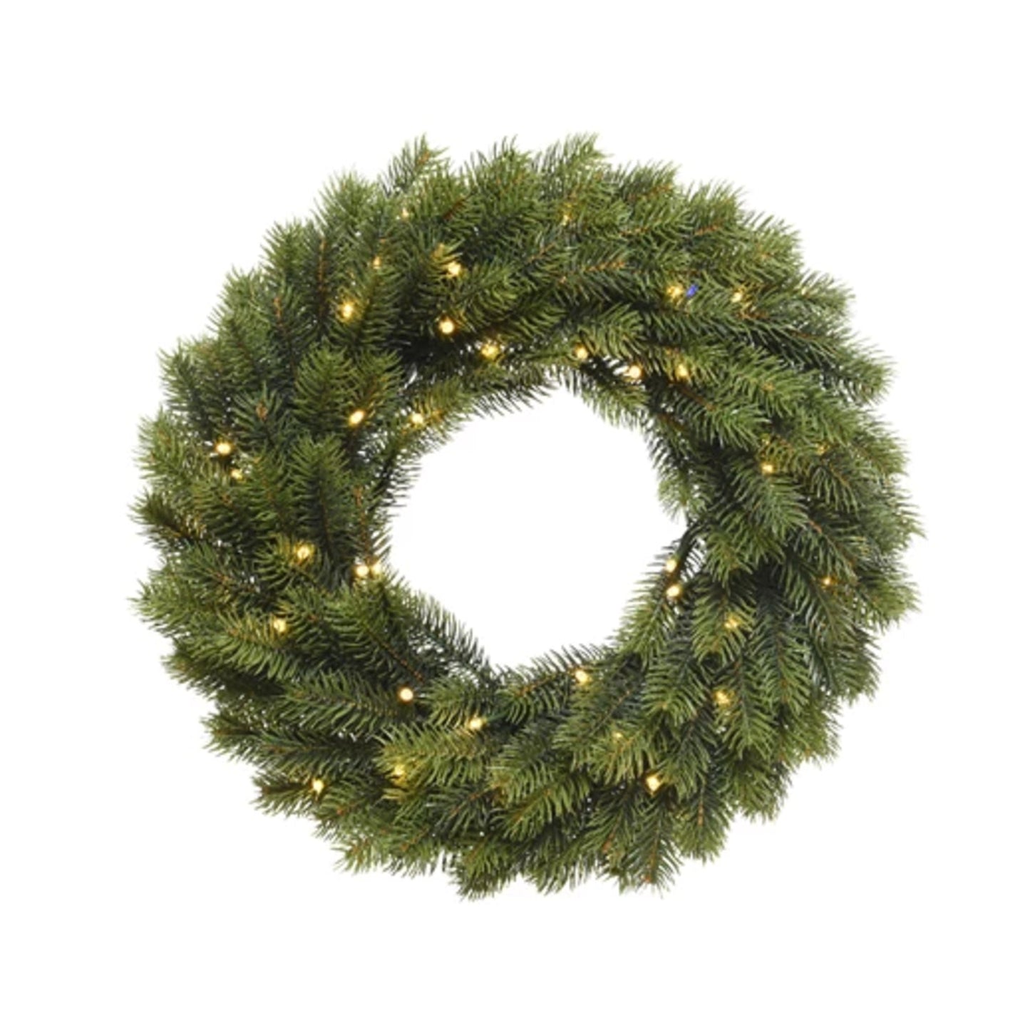 EVERLANDS Weihnachtskranz Winnipeg 40cm 150 Spitzen 50 LEDs Batterie 10cm grün