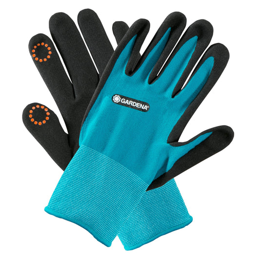 GARDENA Arbeitshandschuhe S 42 % Polyester, 55 % Nitril, 3 % Elasthan schwarz/türkis
