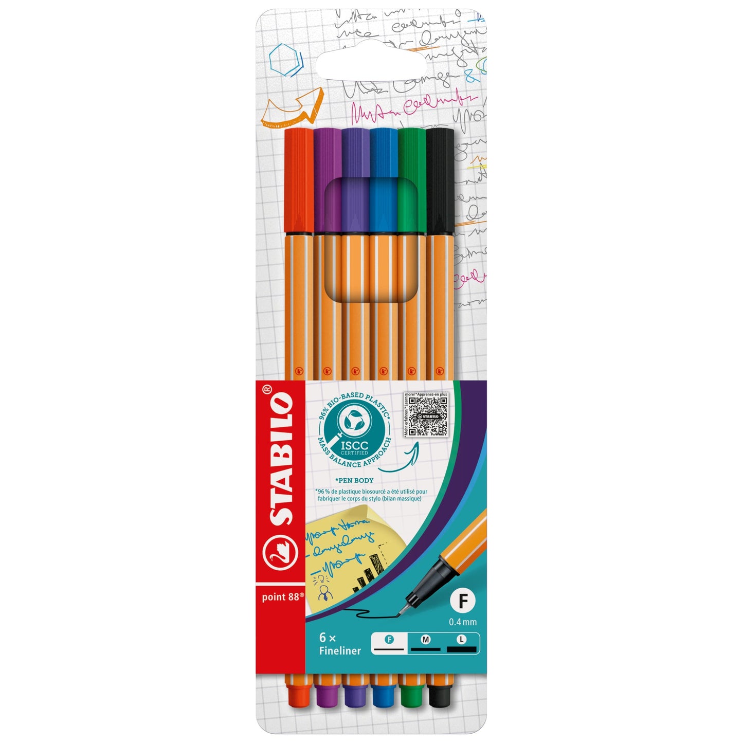 STABILO® Fineliner point 88® 0,4mm farbig sortiert 6 St./Pack.