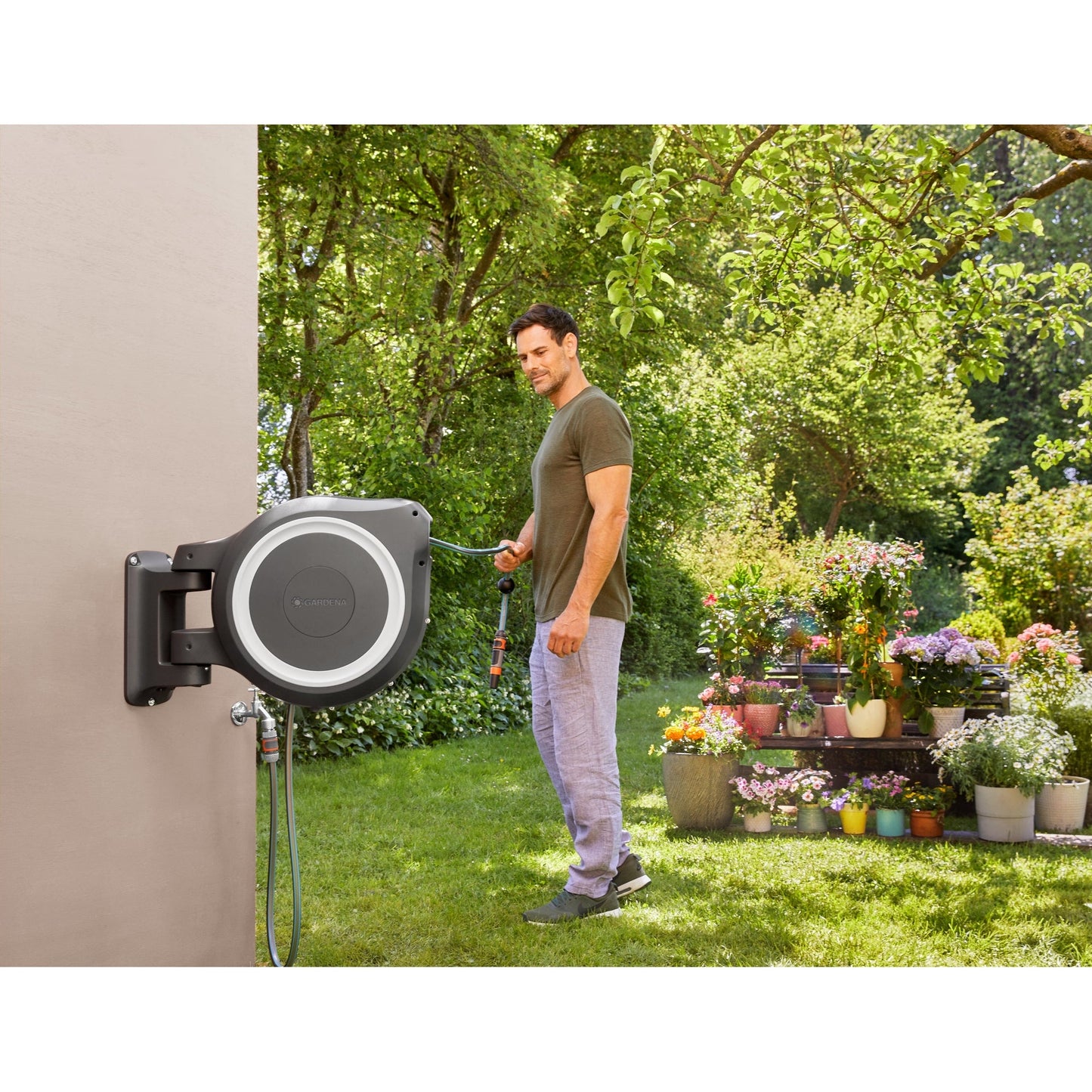 GARDENA Schlauchaufroller RollUp L 26,2 x 48,3 x 65,7 cm (B x H x T) 30 m, Anschlussschlauch: 1,5m 12,3kg