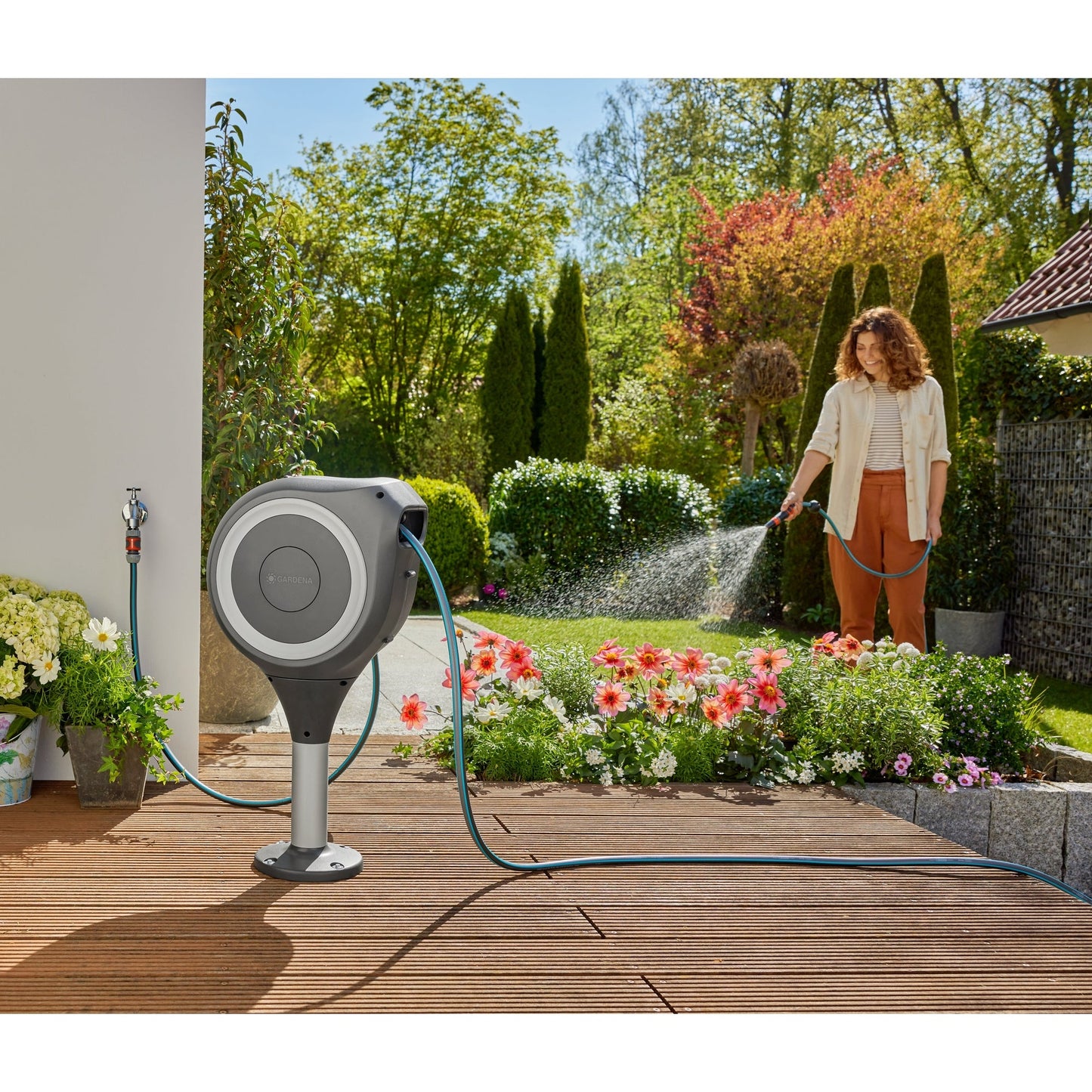 GARDENA Schlauchaufroller RollUp M 22,8 x 75,5 x 42,6 cm (B x H x T) 20 m, Anschlussschlauch: 1,5m 8,66kg