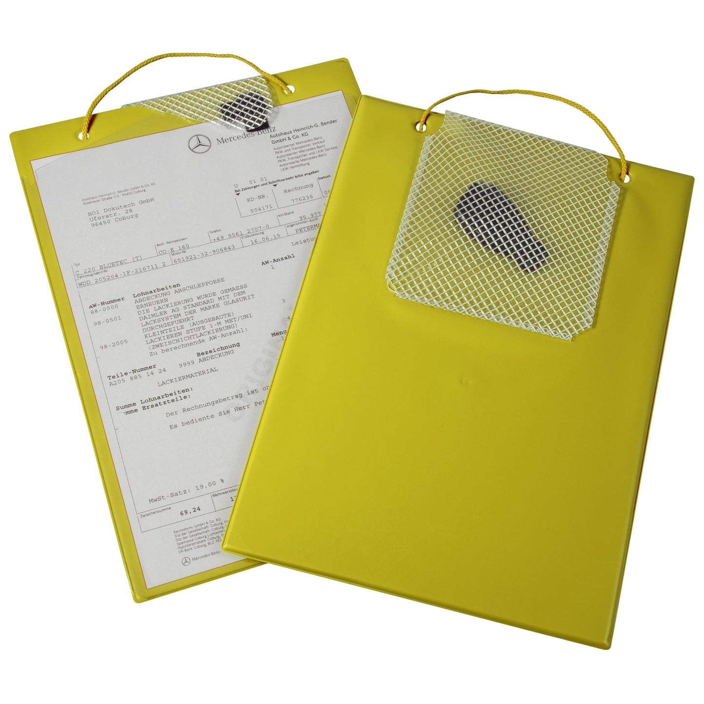 EICHNER Auftragstasche Plus DIN A4 inkl. Schlüsselfach Pappe/PVC gelb 10 St./Pack.