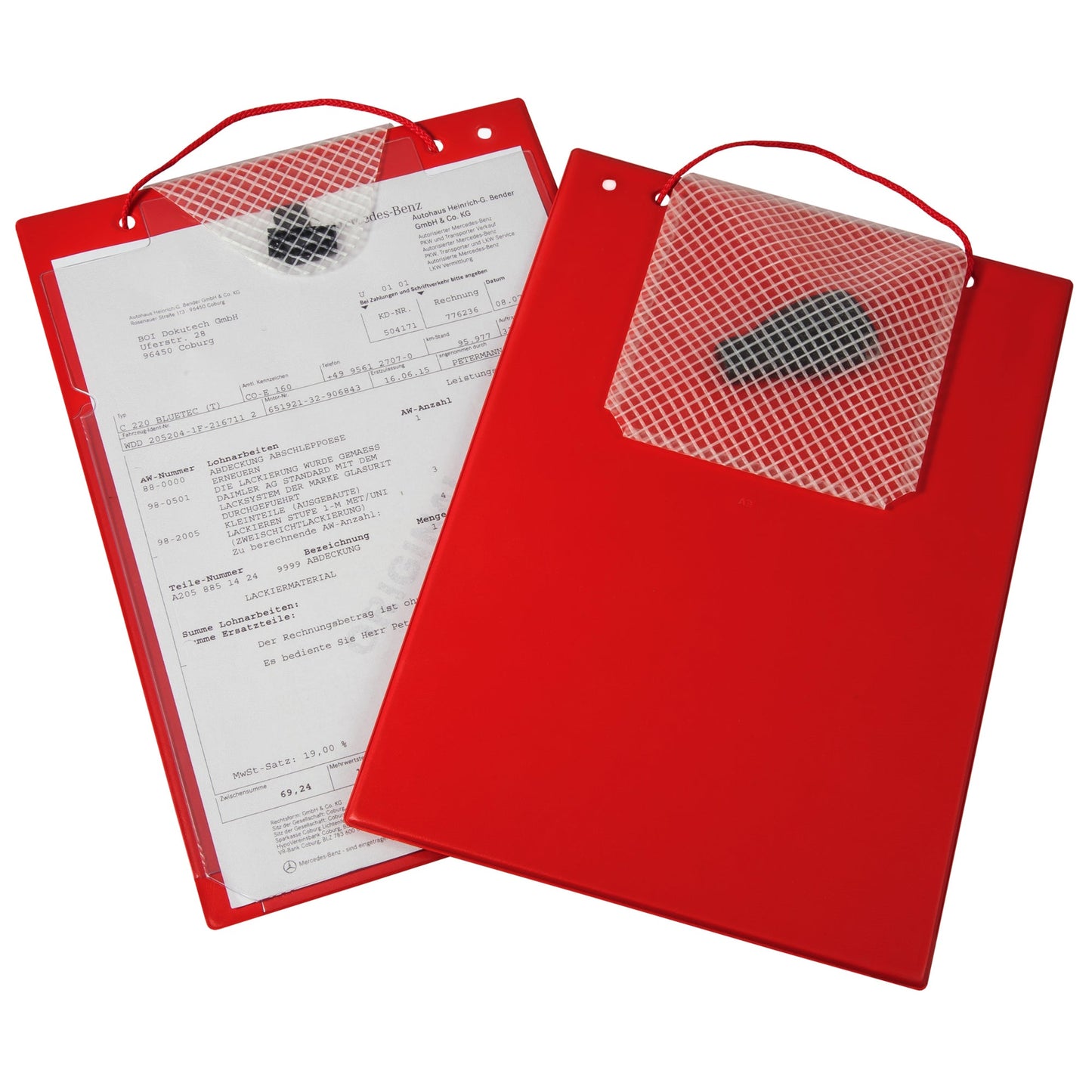 EICHNER Auftragstasche Turbo DIN A4 inkl. Schlüsselfach Pappe/PVC rot 10 St./Pack.