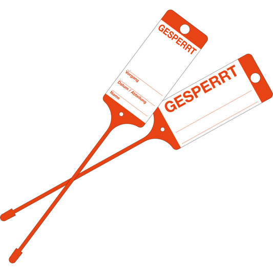 EICHNER Stückwarenanhänger 40 x 58 x 215 mm (B x H x L) Gesperrt Polypropylen rot 100 St./Pack.
