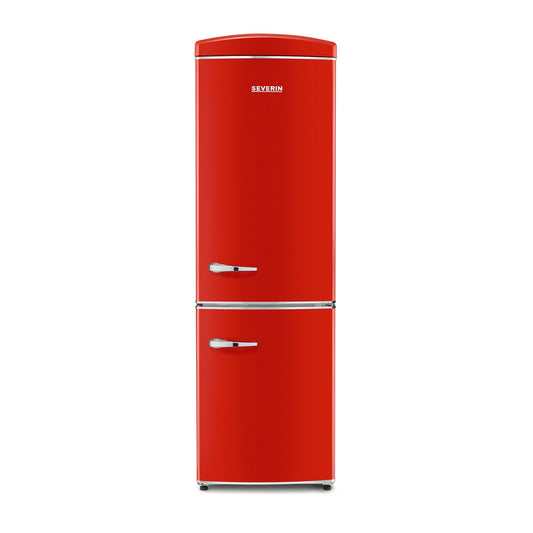 SEVERIN Kühl-Gefrierkombination Retro 59,7 x 194,3 x 70,7 cm (B x H x T) 225l 90l E rot