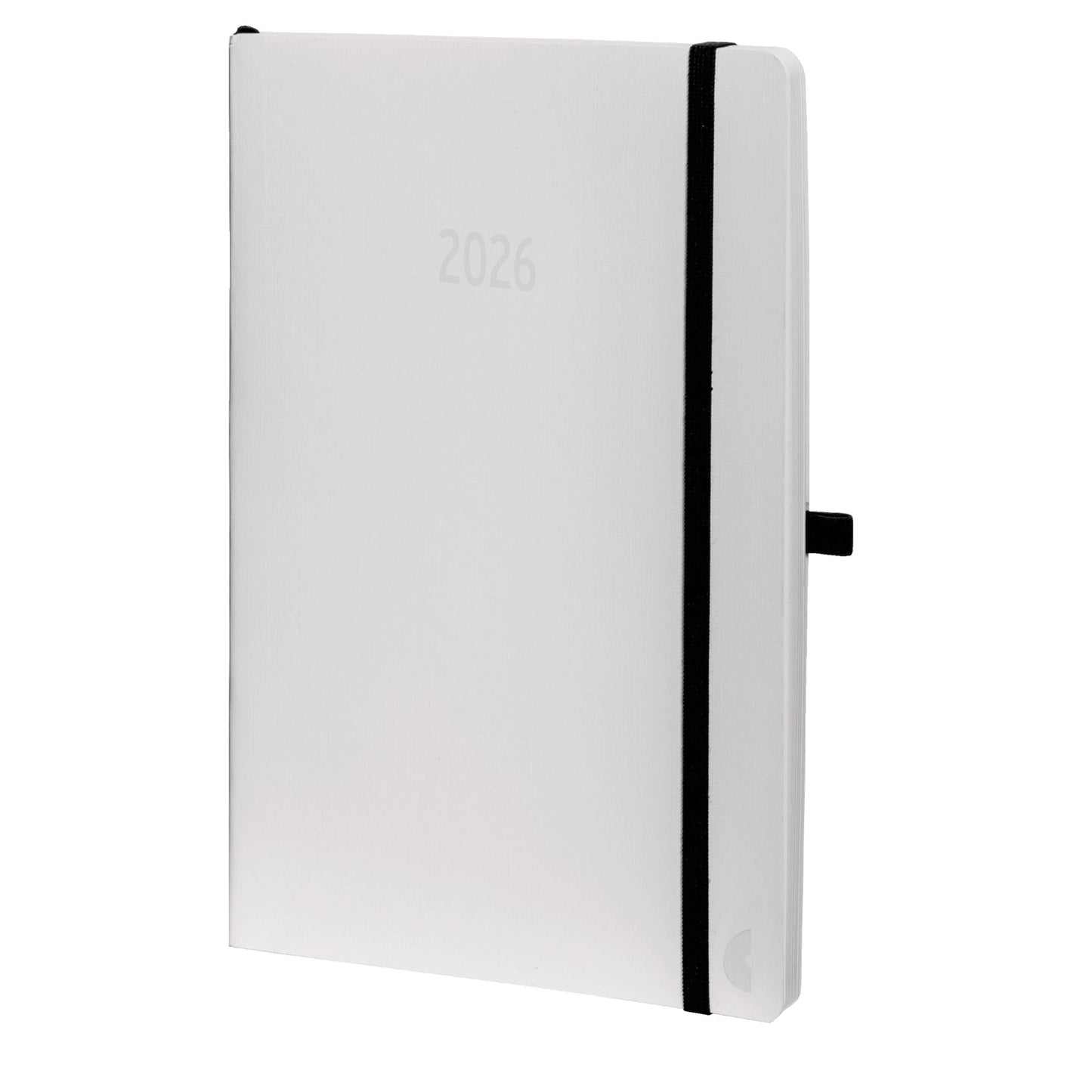 Chronoplan Buchkalender White Edition 2026 DIN A5 1 Woche/2 Seiten Karton, folienlaminiert weiß