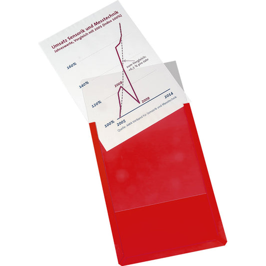 EICHNER Sichttasche DIN A4 Hart-PVC rot 10 St./Pack.