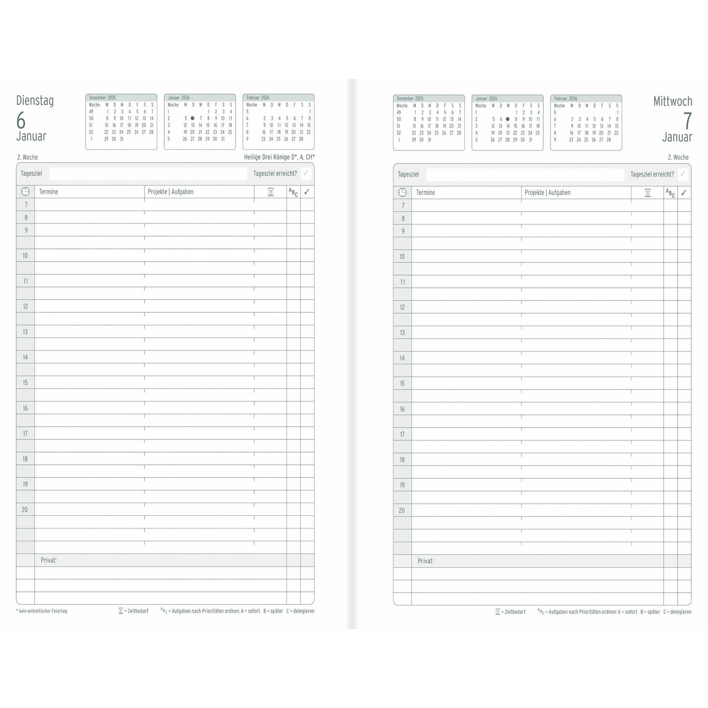 Chronoplan Buchkalender Black Edition 2026 DIN A5 1 Tag/1 Seite Karton, folienlaminiert schwarz