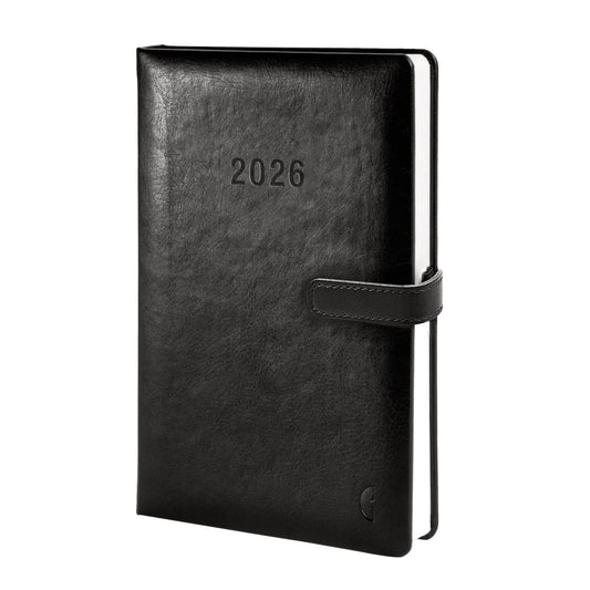 Chronoplan Buchkalender Business Edition 2026 DIN A5 1 Tag/1 Seite Lederimitat schwarz
