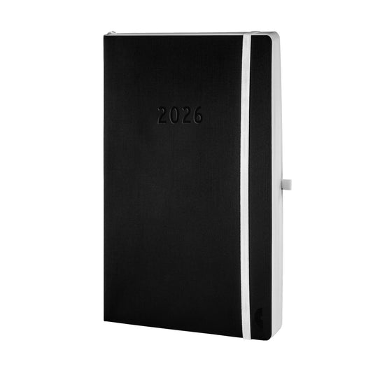 Chronoplan Buchkalender Black Edition 2026 DIN A5 1 Tag/1 Seite Karton, folienlaminiert schwarz