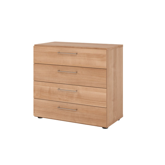 Hammerbacher Schubladenschrank V9 Advanced 800 x 748 x 417 mm (B x H x T) 4 Schubladen Spanplatten, folienummantelt Farbe der Front: nussbaum Farbe des Korpus: nussbaum