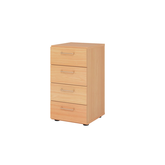 Hammerbacher Schubladenschrank V9 Advanced 400 x 748 x 417 mm (B x H x T) 4 Schubladen Spanplatten, folienummantelt Farbe der Front: buche Farbe des Korpus: buche