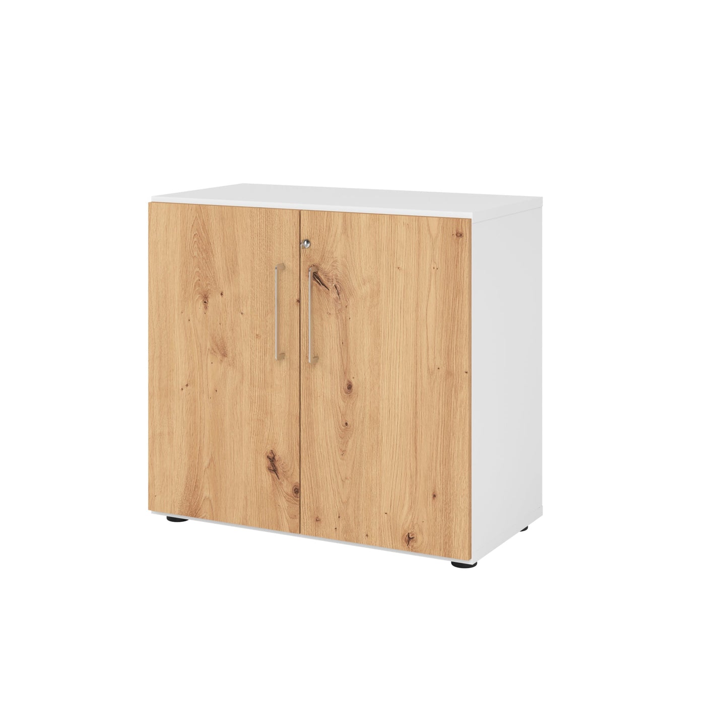 Hammerbacher Flügeltürenschrank V9 Advanced 80 x 748 x 417 mm (B x H x T) Spanplatten, folienummantelt Farbe der Front: asteiche Farbe des Korpus: weiß