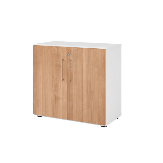 Hammerbacher Flügeltürenschrank V9 Advanced 80 x 748 x 417 mm (B x H x T) Spanplatten, folienummantelt Farbe der Front: nussbaum Farbe des Korpus: weiß