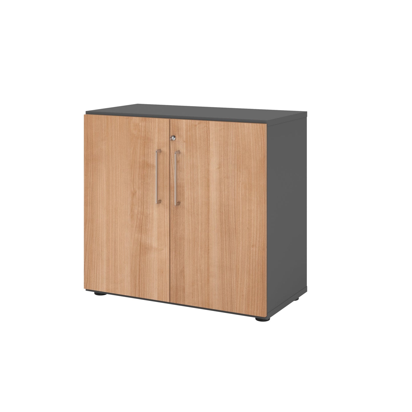 Hammerbacher Flügeltürenschrank V9 Advanced 80 x 748 x 417 mm (B x H x T) Spanplatten, folienummantelt Farbe der Front: nussbaum Farbe des Korpus: graphit
