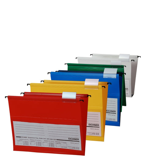 EICHNER Hängetasche Platin Line DIN A4 PVC je 2 x grün, weiß, rot, blau, gelb 10 St./Pack.