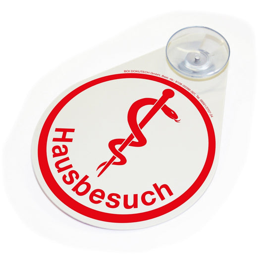 BOI Hinweisschild 8 x 11 cm (B x H) Hausbesuch Äskulapstab Kunststoff