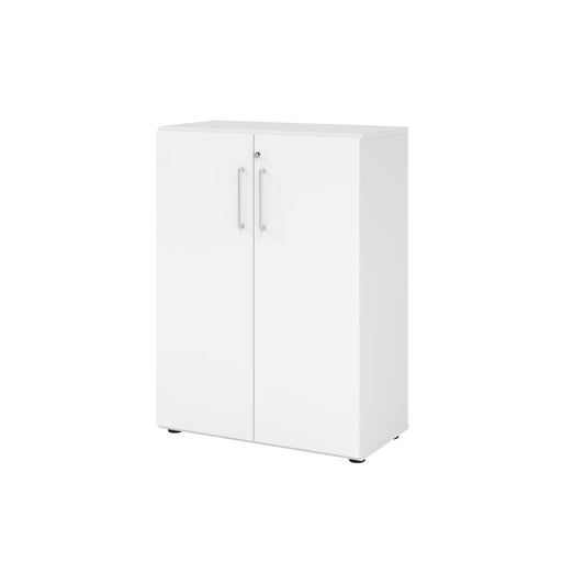 Hammerbacher Flügeltürenschrank V9 Advanced 800 x 1.100 x 417 mm (B x H xT) Spanplatten, folienummantelt Farbe der Front: weiß Farbe des Korpus: weiß