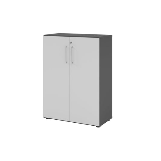 Hammerbacher Flügeltürenschrank V9 Advanced 800 x 1.100 x 417 mm (B x H xT) Spanplatten, folienummantelt Farbe der Front: grau Farbe des Korpus: graphit