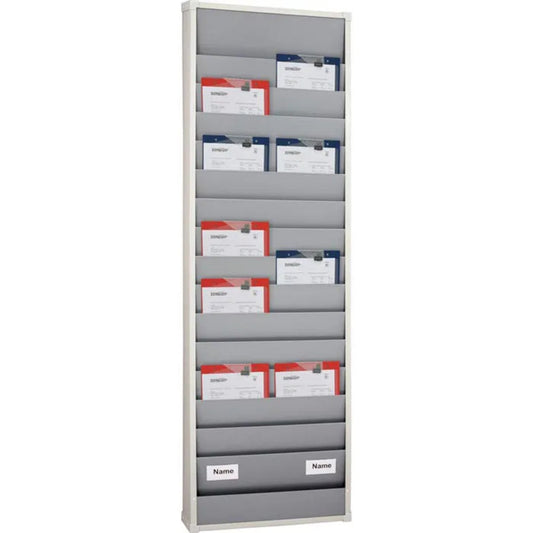 EICHNER Kartentafel 55,4 x 175,7 x 7,6 cm (B x H x T) DIN A4 30 Fächer Kunststoff weiß