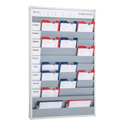 EICHNER Kartentafel 128,5 x 87 x 7,6 cm (B x H x T) DIN A4 30 Fächer Kunststoff weiß