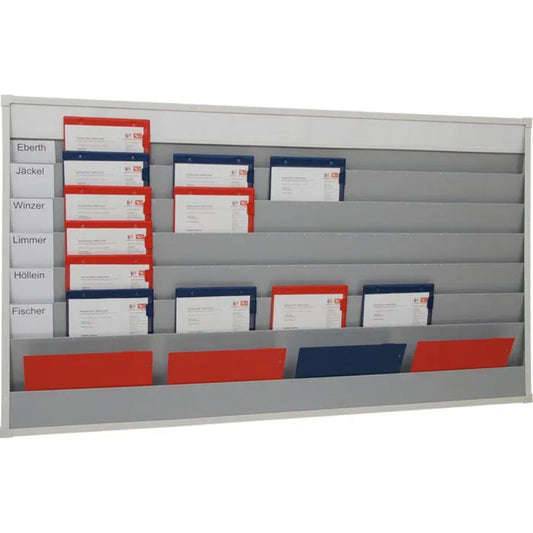 EICHNER Kartentafel 158 x 90 x 7,6 cm (B x H x T) DIN A4 30 Fächer Kunststoff weiß