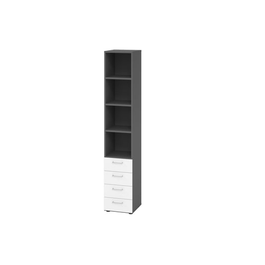 Hammerbacher Regalschrank V9 Advanced 400 x 2.156 x 417 mm (B x H x T) ohne Rollen Spanplatten, folienummantelt