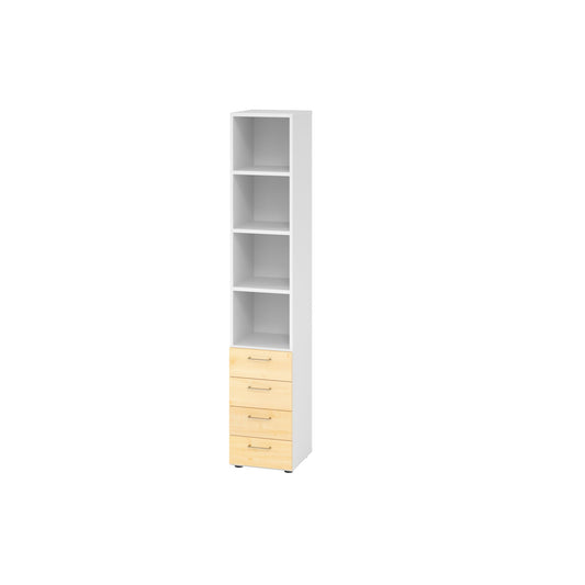 Hammerbacher Regalschrank V9 Advanced 400 x 2.156 x 417 mm (B x H x T) ohne Rollen Spanplatten, folienummantelt