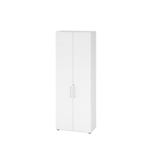 Hammerbacher Flügeltürenschrank V9 Advanced 800 x 2.156 x 417 mm (B x H x T) Spanplatten, folienummantelt Farbe der Front: weiß Farbe des Korpus: weiß