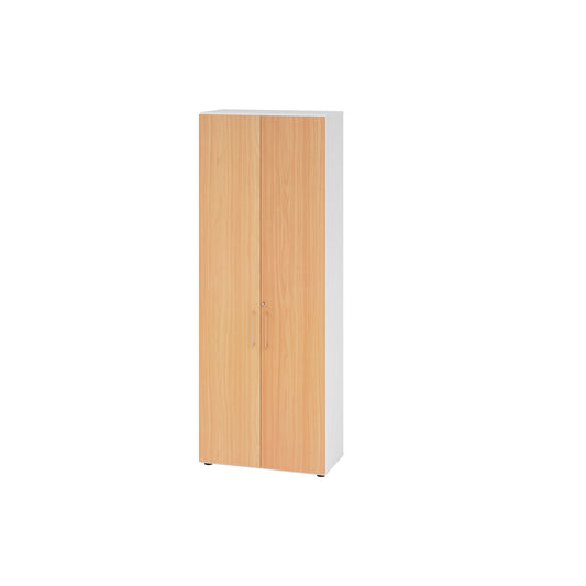 Hammerbacher Flügeltürenschrank V9 Advanced 800 x 2.156 x 417 mm (B x H x T) Spanplatten, folienummantelt Farbe der Front: buche Farbe des Korpus: weiß