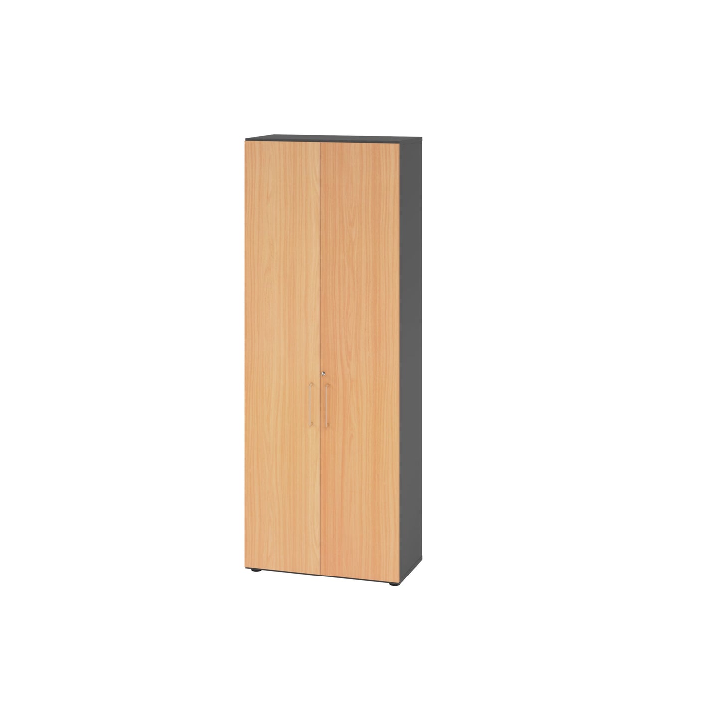 Hammerbacher Flügeltürenschrank V9 Advanced 800 x 2.156 x 417 mm (B x H x T) Spanplatten, folienummantelt Farbe der Front: buche Farbe des Korpus: graphit
