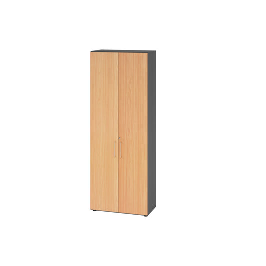 Hammerbacher Flügeltürenschrank V9 Advanced 800 x 2.156 x 417 mm (B x H x T) Spanplatten, folienummantelt Farbe der Front: buche Farbe des Korpus: graphit