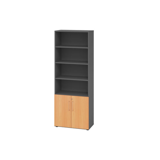 Hammerbacher Regalschrank V9 Advanced 800 x 2.156 x 417 mm (B x H x T) Flügeltür ohne Rollen Spanplatten, folienummantelt