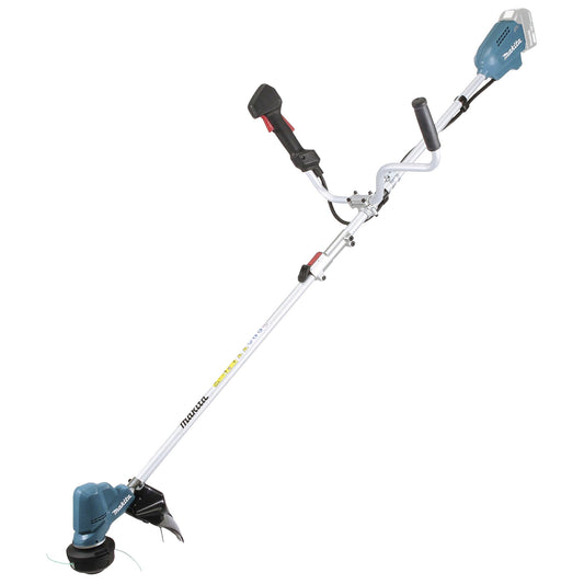 Makita® Rasentrimmer DUR191U 23/25,5/30cm Stufe 1: 3.500, Stufe 2: 5.100, Stufe 3: 6.000 U/Min. Akku inkl. 2-Fadenkopf Tap&Go (2 mm), Sechskantschlüssel, Zubehörbeutel Zubehör erforderlicherforderliches Zubehör: Makita Akku BL 1850B, Akku-Ladegerät DC18RC