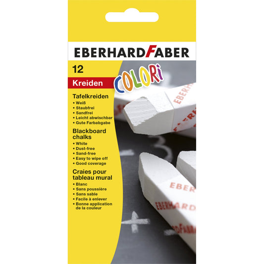 EBERHARD FABER Tafelkreide Colori mit Papierhülle weiß 12 St./Pack.
