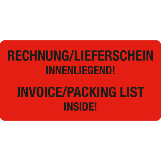 EICHNER Hinweisetikett 100 x 50 mm (B x H) rot 250 Etik./Rl.