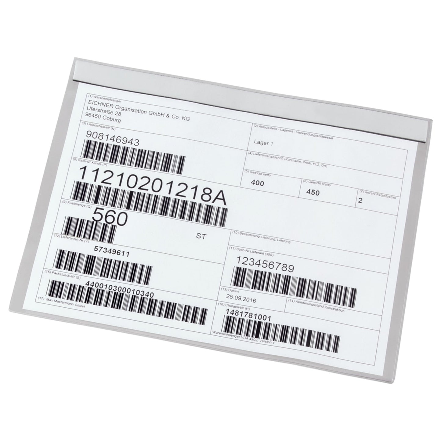 EICHNER Sichttasche DIN A5 quer Kunststoff transparent 50 St./Pack.