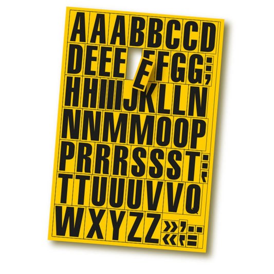 EICHNER Magnetziffern & -Buchstaben Buchstaben: A-Z 68 Zeichen Folie Farbe: gelb Farbe des Aufdrucks: schwarz