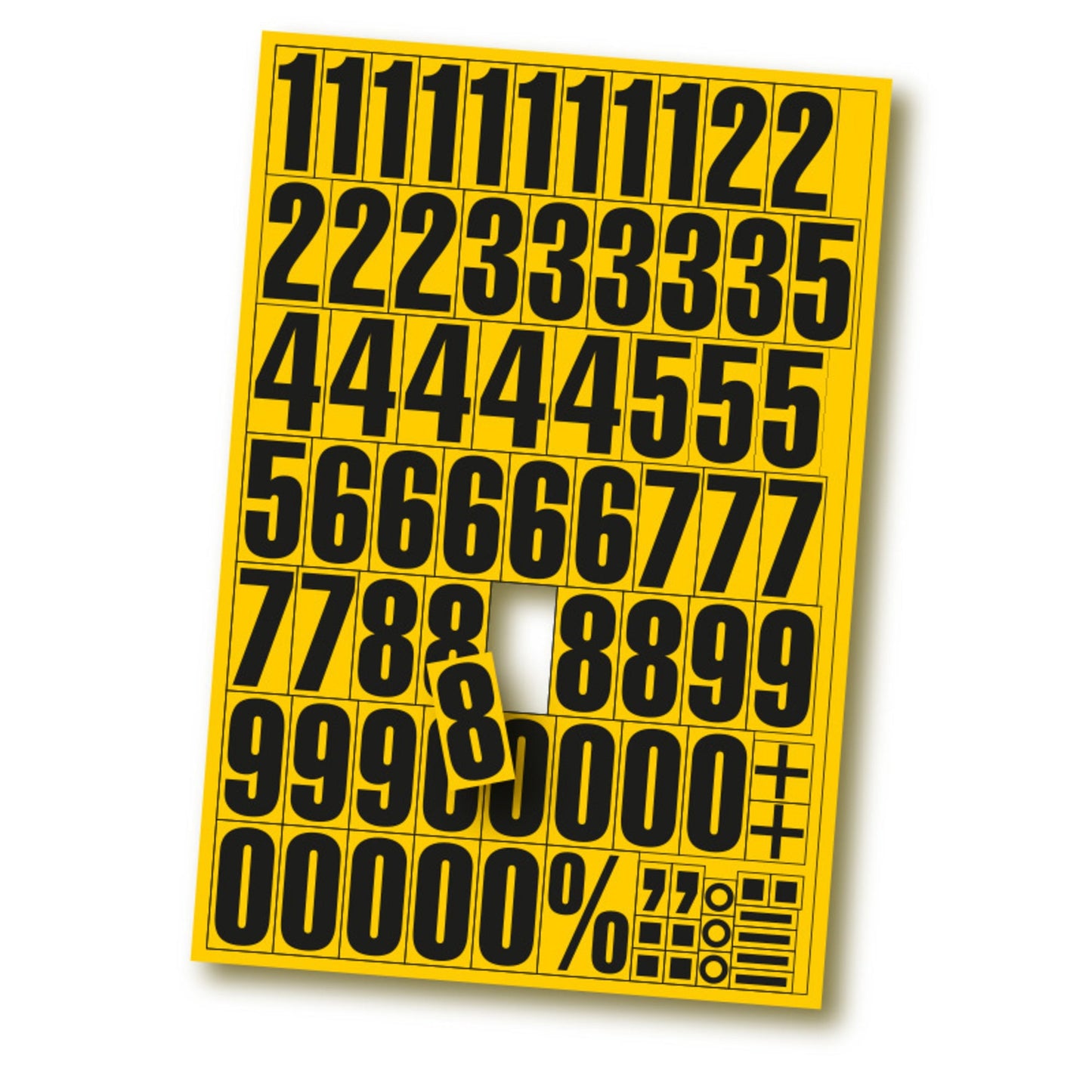 EICHNER Magnetziffern & -Buchstaben Ziffern: 0-9 77 Zeichen Folie Farbe: gelb Farbe des Aufdrucks: schwarz