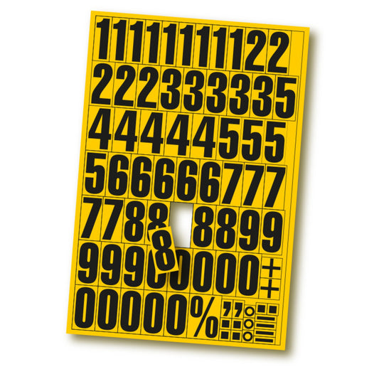 EICHNER Magnetziffern & -Buchstaben Ziffern: 0-9 77 Zeichen Folie Farbe: gelb Farbe des Aufdrucks: schwarz