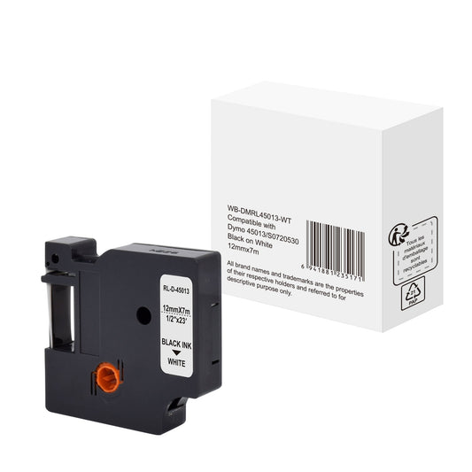Schriftbandkassette DYMO S0720530 12 mm x 7 m (B x L) weiß schwarz