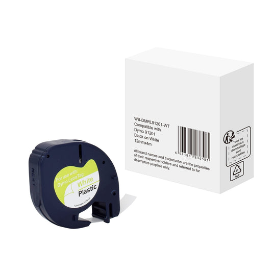 Schriftbandkassette DYMO S0721610 12 mm x 4 m (B x L) weiß schwarz