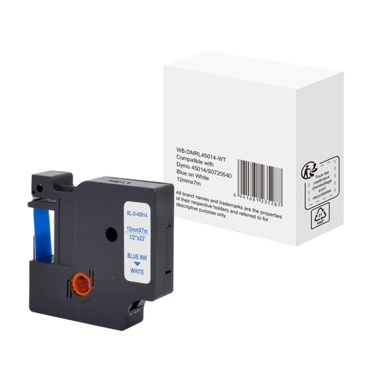 Schriftbandkassette DYMO S0720540 12 mm x 7 m (B x L) weiß blau